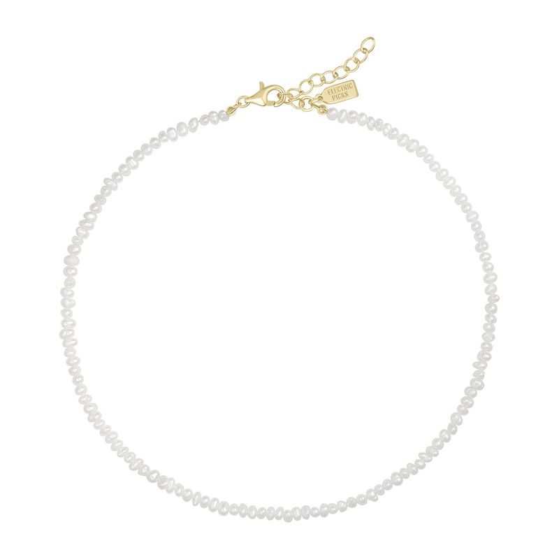 Electric Picks 14k Plated 2mm Pearl Tidal Necklace 36$